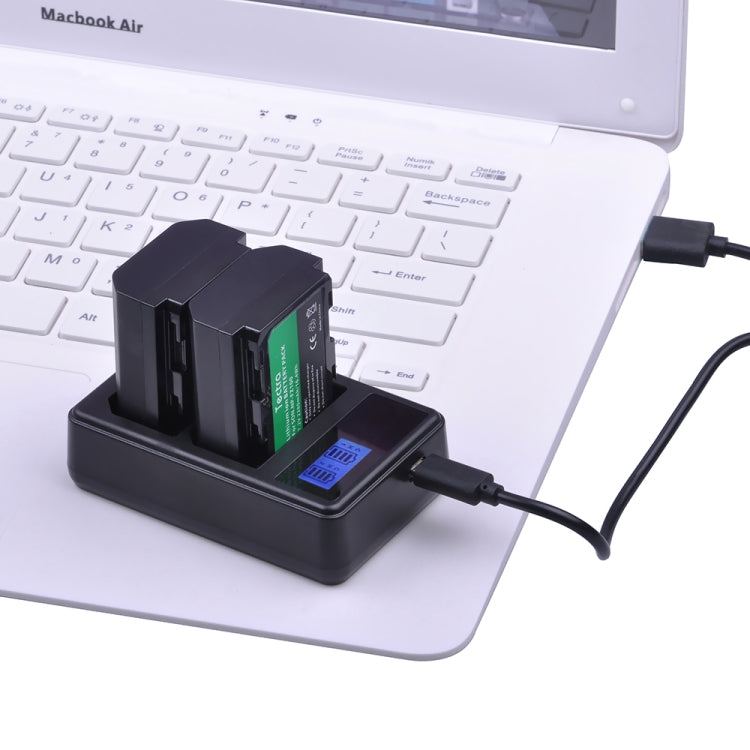 شاحن بطارية بشاشة LCD رقمية ثنائية القناة مع منفذ USB لبطارية Sony NP-FZ100، متوافق مع Sony A9 (ILCE-9)، بطارية NP-FZ100 مزدوجة