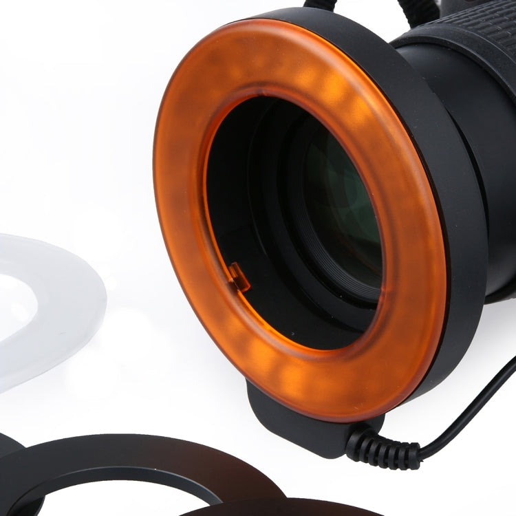 Circular LED Flash Light with 48 LED Lights & 6 Adapter Rings(49mm/52mm/55mm/58mm/62mm/67mm) for Macro Lens