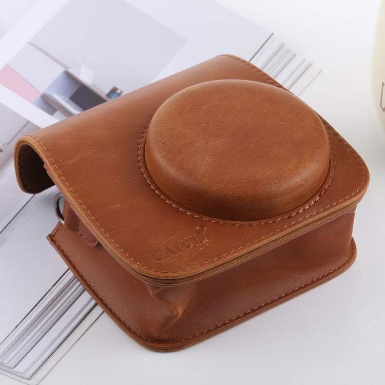 Retro Style Full Body Camera PU Leather Case Bag with Strap for FUJIFILM instax mini 9 / mini 8+ / mini 8