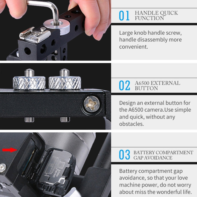 YELANGU C6 Camera Video Cage Stabilizer for Sony A6000 / A6300 / A6500 / A6400