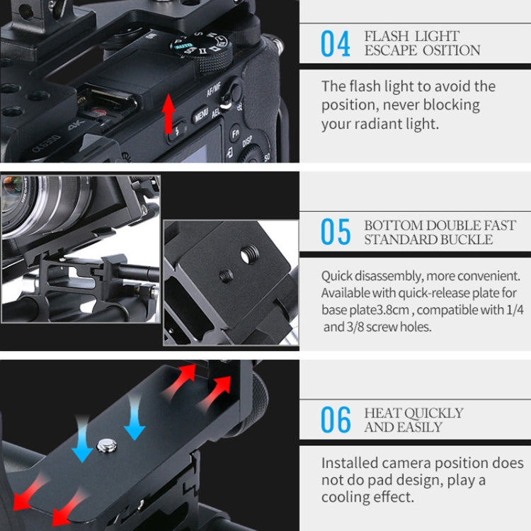 YELANGU C6 Camera Video Cage Stabilizer for Sony A6000 / A6300 / A6500 / A6400