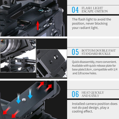 YELANGU C6 Camera Video Cage Stabilizer for Sony A6000 / A6300 / A6500 / A6400
