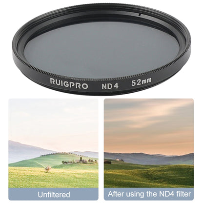 RUIGPRO for GoPro HERO 7/6 /5 Professional 52mm ND4 Lens Filter with Filter Adapter Ring & Lens Cap, ND4 Lens