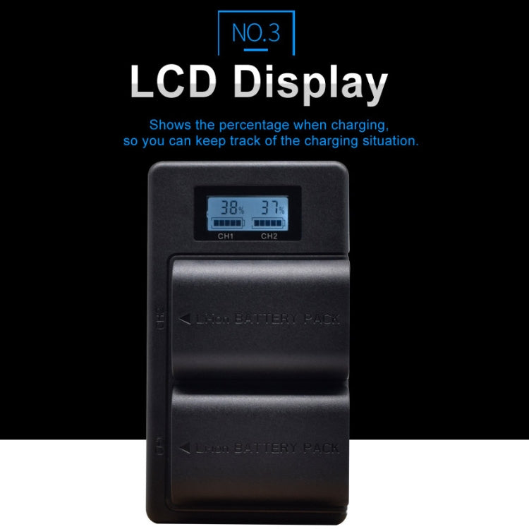 شاحن بطارية LCD رقمي LP-E6 لكاميرا SLR الرقمية لسلسلة Canon، LP-E6