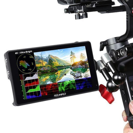 شاشة FEELWORLD LUT6 1920x1080 2600 nits IPS مقاس 6 بوصات HDMI 4K تعمل باللمس وكاميرا مراقبة ميدانية، LUT6