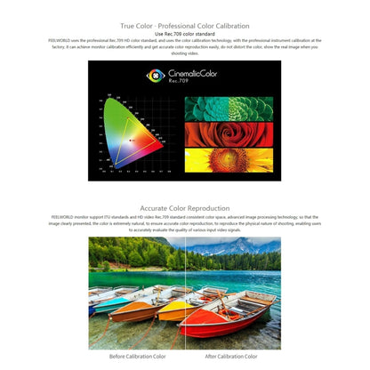 شاشة FEELWORLD LUT6 1920x1080 2600 nits IPS مقاس 6 بوصات HDMI 4K تعمل باللمس وكاميرا مراقبة ميدانية، LUT6
