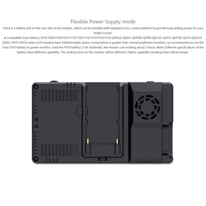 شاشة FEELWORLD LUT6 1920x1080 2600 nits IPS مقاس 6 بوصات HDMI 4K تعمل باللمس وكاميرا مراقبة ميدانية، LUT6