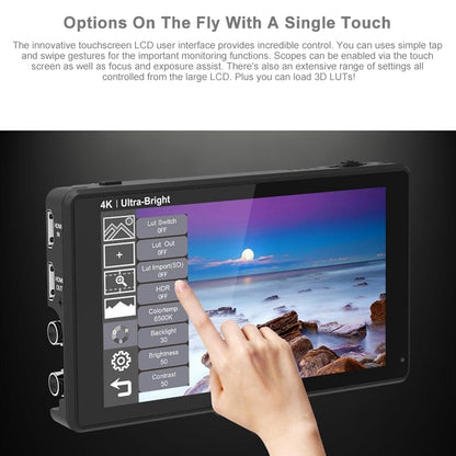 شاشة FEELWORLD LUT6S 1920x1080 2600 nits IPS مقاس 6 بوصات وشاشة لمس HDMI 4K وSDI HDI وكاميرا مراقبة ميدانية، LUT6S