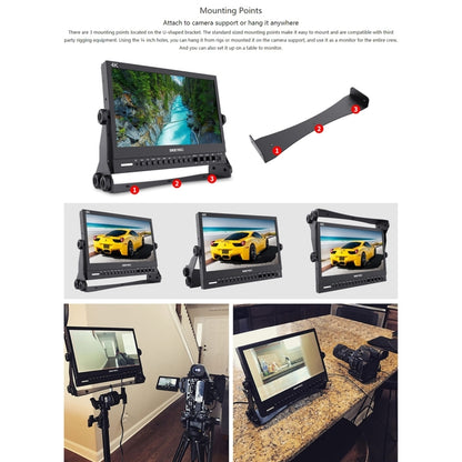 شاشة مراقبة ميدانية لكاميرا أفلام الوسائط عالية الدقة بالكامل من SEETEC P133-9HSD بدقة 1920x1080 وقياس 13.3 بوصة، P133-9HSD