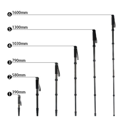 BEXIN P306C Portable Travel Outdoor DSLR Camera Carbon Fiber Monopod Holder