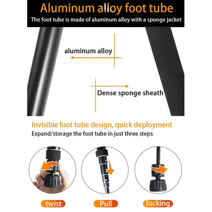 BEXIN P308 Portable Travel Outdoor DSLR Camera Aluminum Alloy Monopod Holder