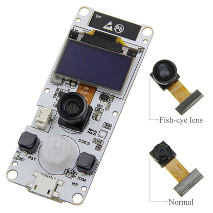 وحدة كاميرا TTGO OV2640 القياسية ذات العدسة الأحادية الممتدة لكاميرا T-Camera Plus ESP32-DOWDQ6 8MB SPRAM، عدسة أحادية ممتدة قياسية