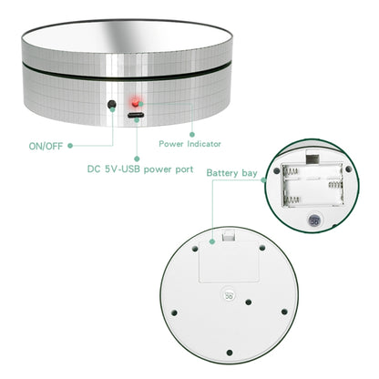12cm 360 Degree Rotating Turntable Matte Electric Display Stand Video Shooting Props Turntable, Load: 3kg