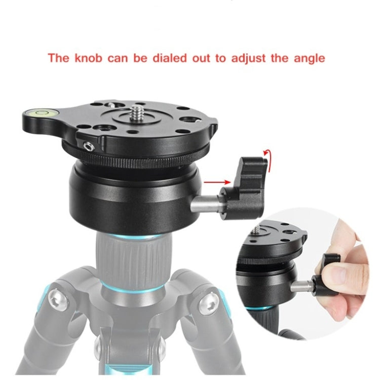 BEXIN DY-60N 3/8 inch Thread Dome Professional Tripod Leveling 360 Degree Panorama Head Base with Bubble Level & 3/8 inch Screw Adapter