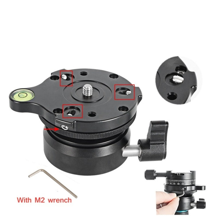 BEXIN DY-60N 3/8 inch Thread Dome Professional Tripod Leveling 360 Degree Panorama Head Base with Bubble Level & 3/8 inch Screw Adapter