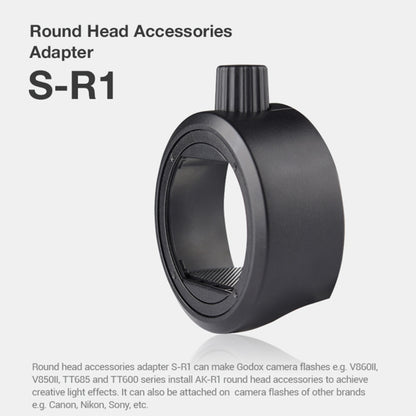 Godox S-R1 Flash Speedlite Round Shape Adapter for Godox TT685 / V860II / V350 / TT600