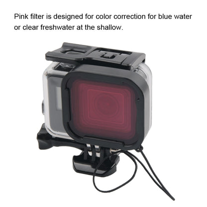 45m Waterproof Housing Protective Case + Touch Screen Back Cover for GoPro NEW HERO /HERO6 /5, with Buckle Basic Mount & Screw & (Purple, Red, Pink) Filters, No Need to Remove Lens, Touch Screen + Filters (Transparent)