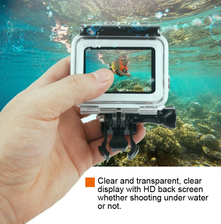 45m Waterproof Housing Protective Case + Touch Screen Back Cover for GoPro NEW HERO /HERO6 /5, with Buckle Basic Mount & Screw & (Purple, Red, Pink) Filters, No Need to Remove Lens, Touch Screen + Filters (Transparent)
