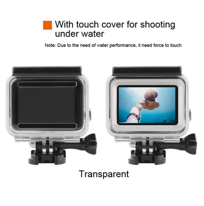 45m Waterproof Housing Protective Case + Touch Screen Back Cover for GoPro NEW HERO /HERO6 /5, with Buckle Basic Mount & Screw & (Purple, Red, Pink) Filters, No Need to Remove Lens, Touch Screen + Filters (Transparent)
