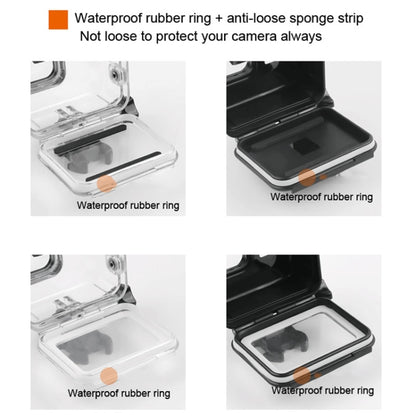 45m Waterproof Housing Protective Case + Touch Screen Back Cover for GoPro NEW HERO /HERO6 /5, with Buckle Basic Mount & Screw & (Purple, Red, Pink) Filters, No Need to Remove Lens, Touch Screen + Filters (Transparent)