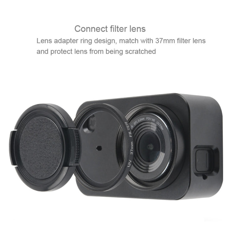 Housing Shell Aluminum Alloy Protective Cage with 37mm Filter Lens & Lens Cap & Screw for Xiaomi Mijia Small Camera