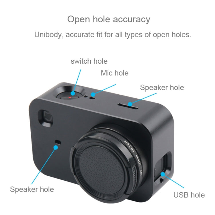 Housing Shell Aluminum Alloy Protective Cage with 37mm Filter Lens & Lens Cap & Screw for Xiaomi Mijia Small Camera