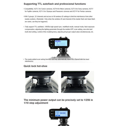Godox X2T-C E-TTL II Bluetooth Wireless Flash Trigger for Canon
