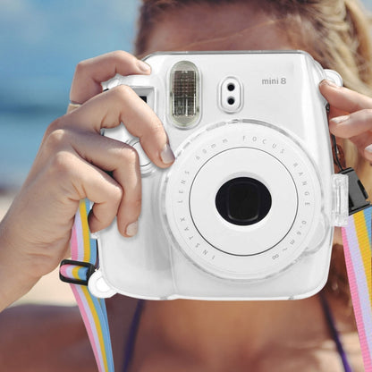 Protective Crystal Shell Case with Strap for FUJIFILM instax mini 9 / mini 8+ / mini 8