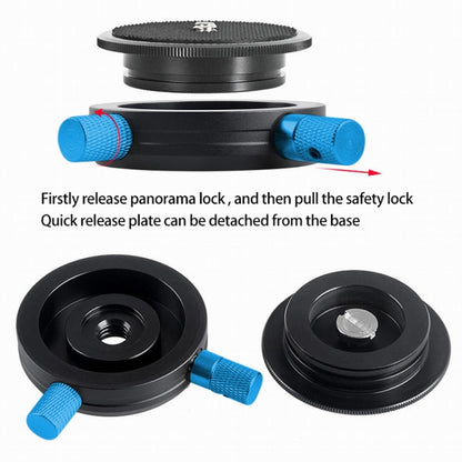 BEXIN QR-02 360 Degree Rotation Quick Release Head Camera Tripod Base Plate