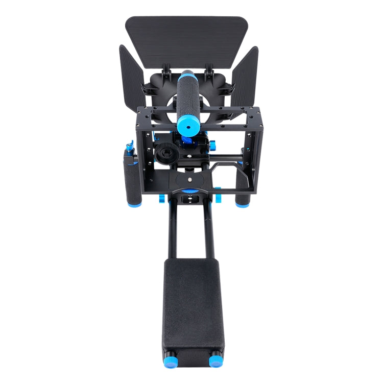 YELANGU D222 Dual Handles Camera Shoulder Mount + Camera Cage Stabilizer Kit with Matte Box + Follow Focus for DSLR Camera / Video Camera