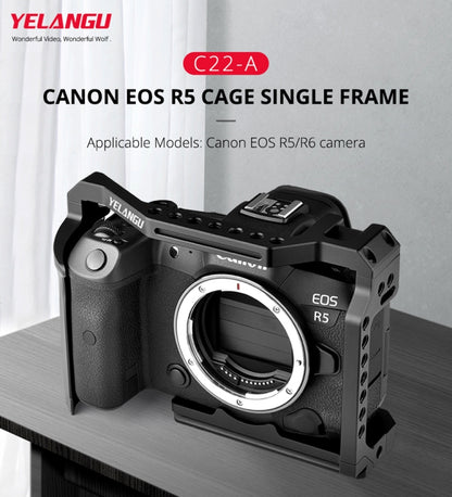 YELANGU C22-A YLG0334B-A Video Camera Cage Stabilizer for Canon EOS R5/R6/R