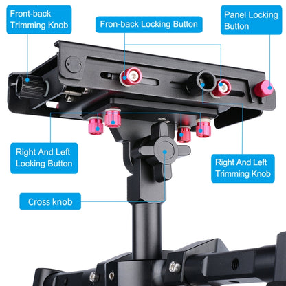 YELANGU S300 4 in 1 Multifunctional Rig + Dual Handheld Shoulder Rig + Monopod + Stabilizer for Cameras / SLR Cameras, Height Range: 63cm-170cm