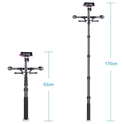 YELANGU S300 4 in 1 Multifunctional Rig + Dual Handheld Shoulder Rig + Monopod + Stabilizer for Cameras / SLR Cameras, Height Range: 63cm-170cm