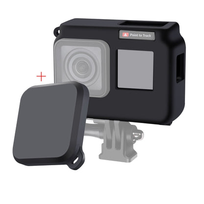 For Insta360 One R 4K with Frame Shockproof Silicone Protective Case with Lens Cap Cover, 4K Case + Lens Cap