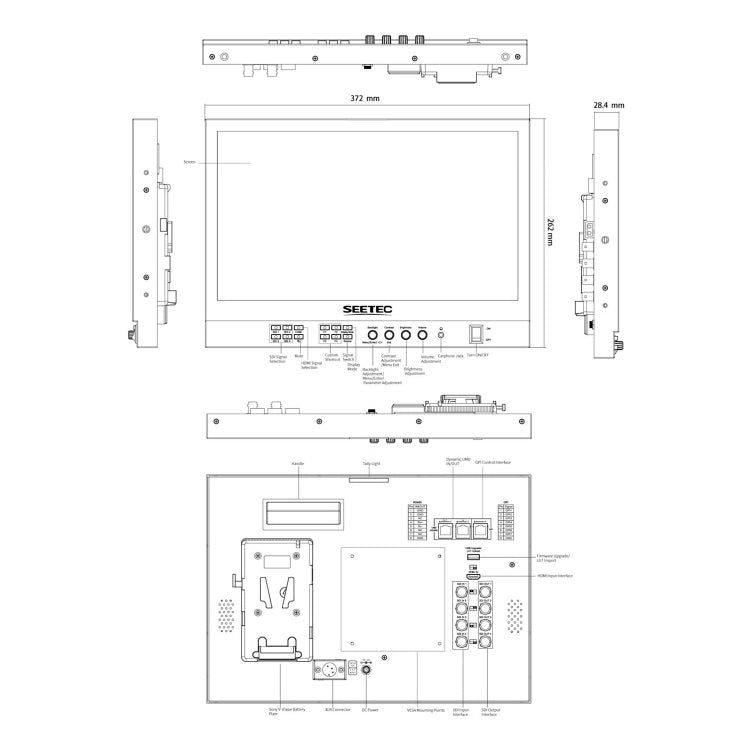 SEETEC ATEM156S 15.6 inch 3G-SDI HDMI Full HD 1920x1080P Multi-camera Broadcast Monitor
