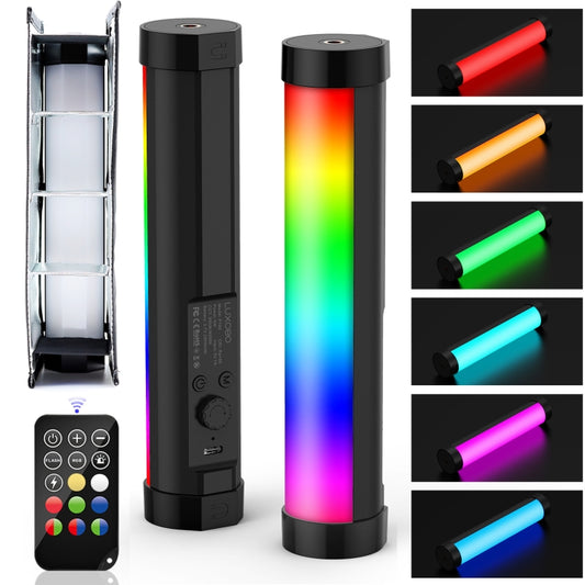 عصا إضاءة LUXCeO P100 RGB لتصوير الفيديو مزودة بإضاءة تعبئة محمولة مع جهاز تحكم عن بعد وصندوق إضاءة شبكي، P100 + صندوق إضاءة شبكي