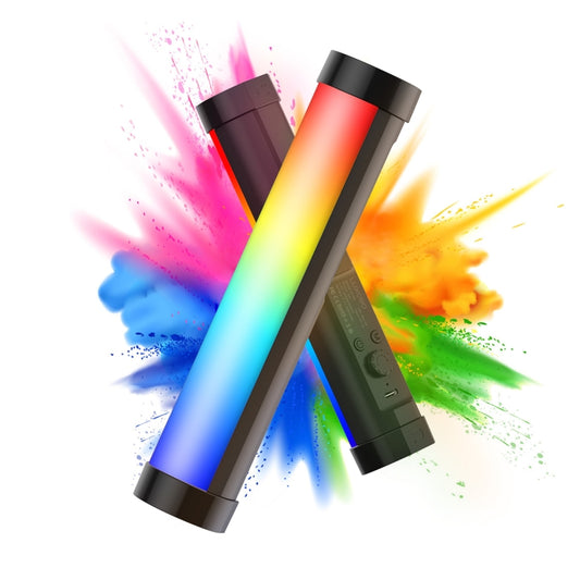 عصا إضاءة LUXCeO P100 RGB لتصوير الفيديو مزودة بإضاءة تعبئة محمولة مع جهاز تحكم عن بعد وصندوق إضاءة شبكي، P100 + صندوق إضاءة شبكي