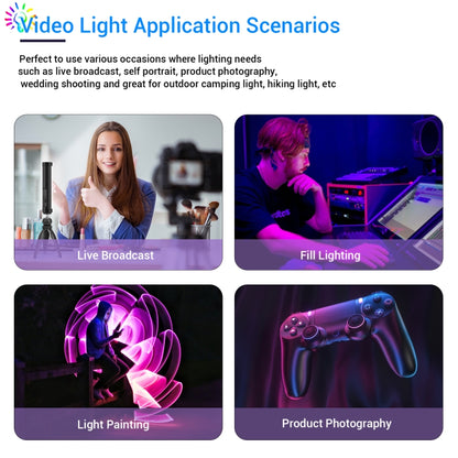 عصا إضاءة LUXCeO P100 RGB لتصوير الفيديو مزودة بإضاءة تعبئة محمولة مع جهاز تحكم عن بعد وصندوق إضاءة شبكي، P100 + صندوق إضاءة شبكي