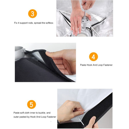 Godox 60 x 60cm Rectangle Softbox Photo Studio Bowens Mount Diffuser for Speedlite