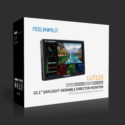 شاشة مراقبة ميدانية لكاميرا DSLR من FEELWORLD LUT11S فائقة السطوع 2000nit، مقاس 10.1 بوصة، مع مدخل ومخرج HDMI بدقة 4K ولوحة IPS بدقة 1920 × 1200، LUT11S