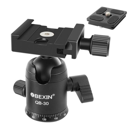 رأس كرة بانوراما معدني دوار 360 درجة من BEIXIN QB-30 مع لوحة فك سريع، QB-30