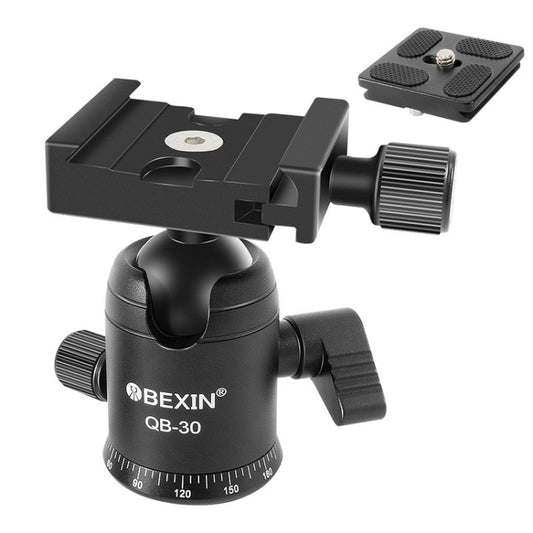 رأس كرة بانوراما معدني دوار 360 درجة من BEIXIN QB-30 مع لوحة فك سريع، QB-30