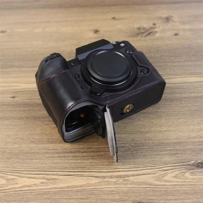 For Fujifilm XH2S 1/4 inch Thread PU Leather Camera Half Case Base
