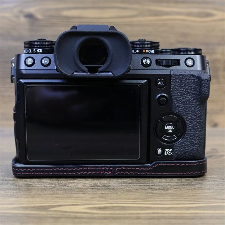 For FUJIFILM X-T5 1/4 inch Thread PU Leather Camera Half Case Base
