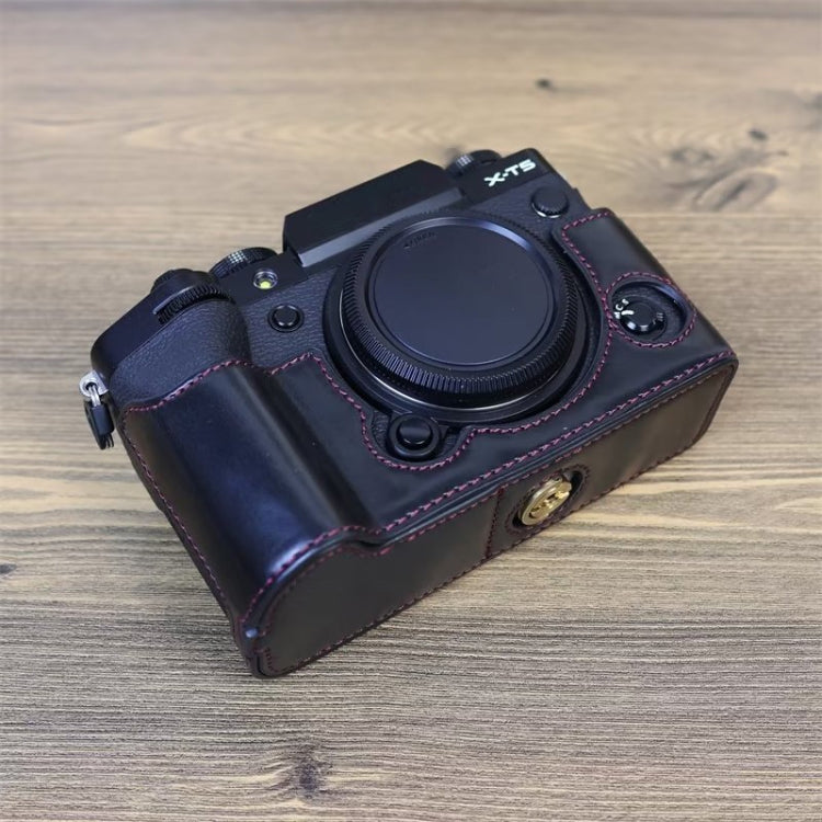 For FUJIFILM X-T5 1/4 inch Thread PU Leather Camera Half Case Base