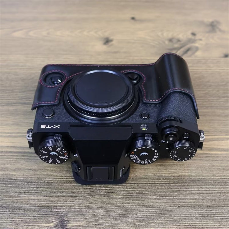 For FUJIFILM X-T5 1/4 inch Thread PU Leather Camera Half Case Base