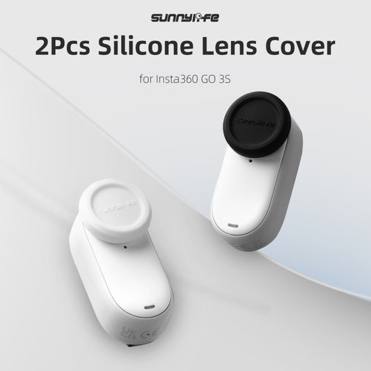 For Insta360 GO 3S Sunnylife 2pcs Black and White Scratch-resistant Lens Protective Cap, Lens Protective Cap