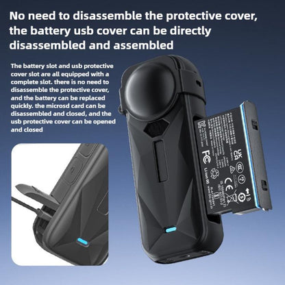 For Insta360 X5 Camera Body Cover Silicone Case with Lens Cover, Silicone Case with Lens Cover