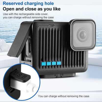 For GoPro HERO 2024 Silicone Protective Case Side Interface Cover with Wrist Strap & Lens Cover, Silicone Case Side Interface Cover