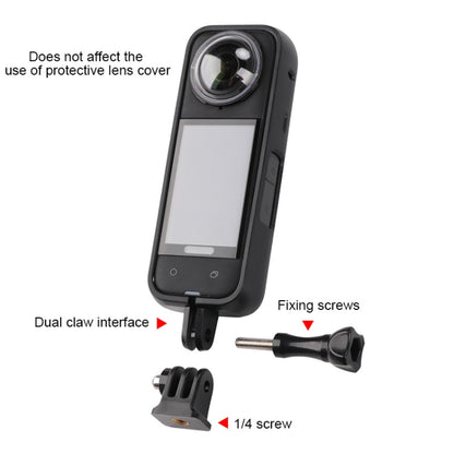 For Insta360 X4 PC Plastic Protective Frame with PC Lens Cover Guard, Frame with PC Lens Cover